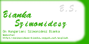 bianka szimonidesz business card